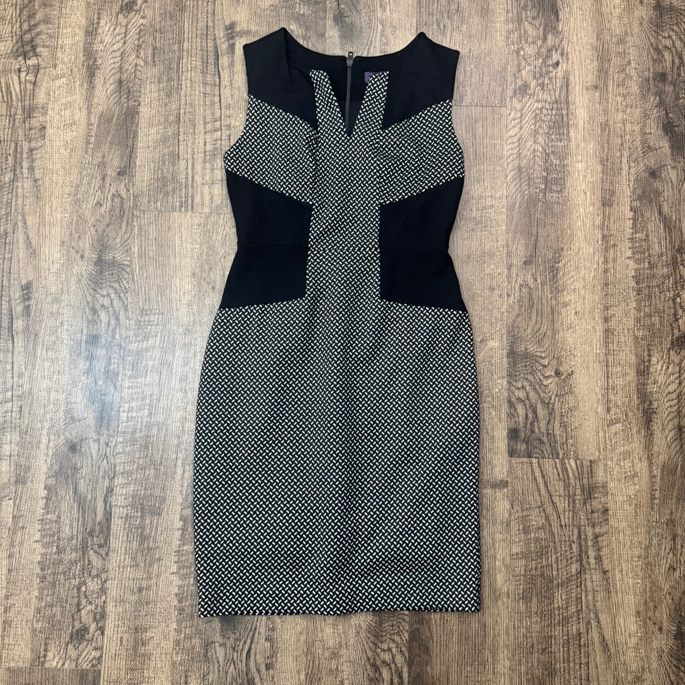NYDJ Monochrome Geometric Midi Dress